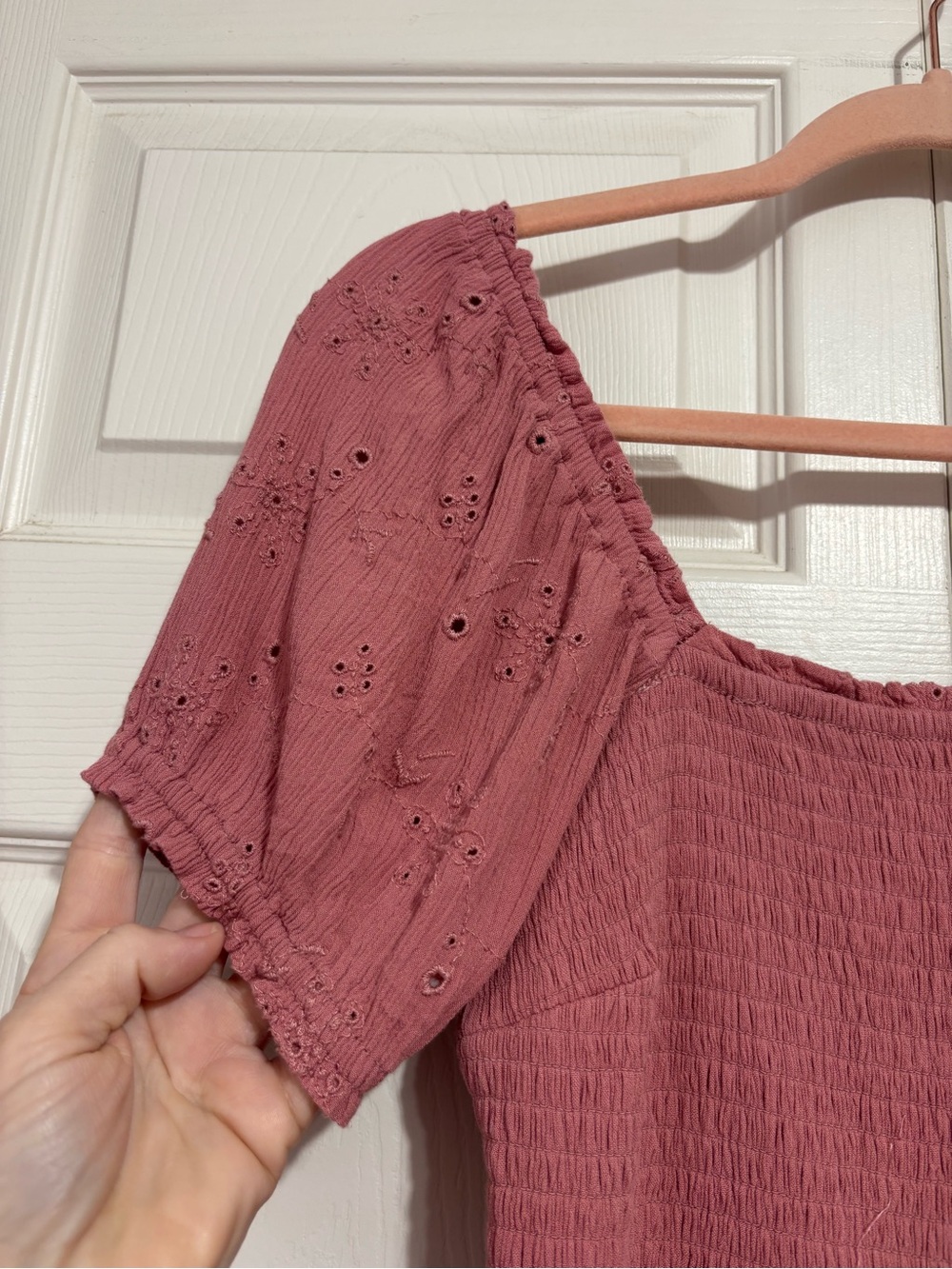 Hollister Dusty Rose Eyelet Mini Dress - Picture 4 of 6